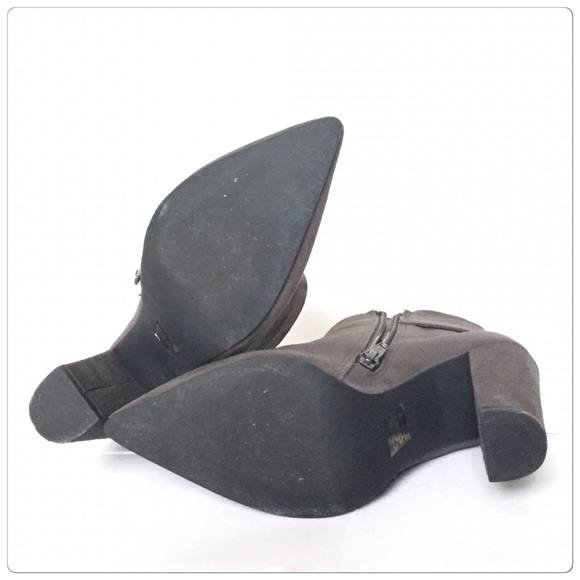 Chunky Heel Pointed Booties Suede - Picture 5 of 5